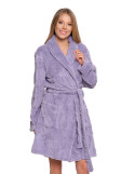 Ciepły szlafrok damski do kolan z wiązaniem