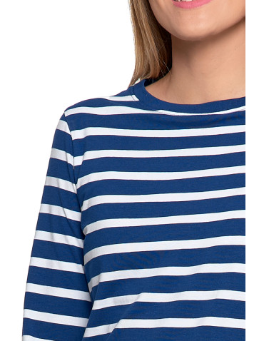 Bluzki z długim rękawem - Damska koszulka z długim rękawem w paski z bawełny WZÓR 3 - produkt 4