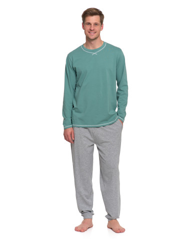 Męska piżama bawełniana z długim rękawem