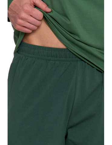 Długi rękaw - Piżama męska rozpinana bawełniana z długim rękawem ZIELONY - produkt 5