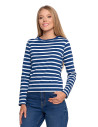 Damska koszulka z długim rękawem w paski z bawełny WZÓR 3