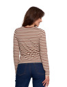 Damska koszulka z długim rękawem w paski z bawełny WZÓR 5