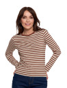Damska koszulka z długim rękawem w paski z bawełny WZÓR 5