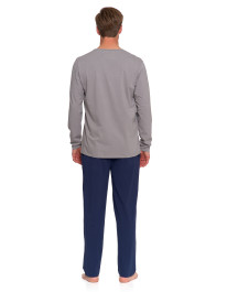 Piżama męska z długim rękawem i spodniami z bawełny  - produkt 2