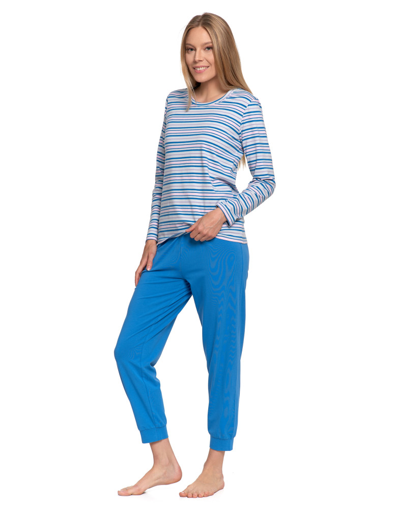 Długi rękaw - Piżama damska w paski z długim rękawem i spodniami WZÓR 1  - produkt moraj.pl 6