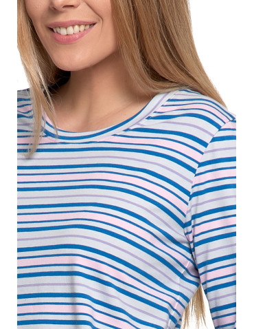 Długi rękaw - Piżama damska w paski z długim rękawem i spodniami WZÓR 1 - produkt 3