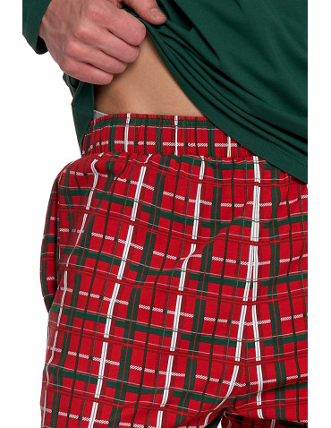 Długi rękaw - Piżama męska świąteczna z długim rękawem bawełniana ZIELONY - produkt 5