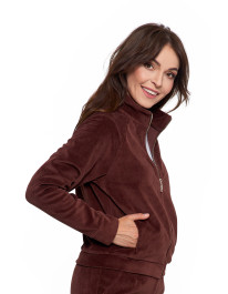 Bluza damska welurowa na zamek z bawełny  - produkt 2