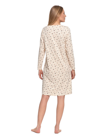 Koszula nocna damska z długim rękawem i kokardkami - produkt 2