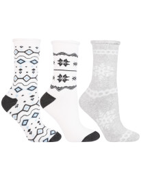 Skarpety damskie długie frotte norweskie wzory 3-pak