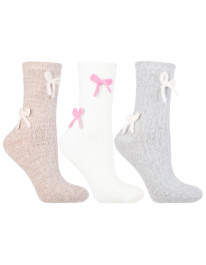 Damskie skarpetki długie z ozdobnymi kokardkami 3-pak