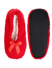 Damskie kapcie domowe wsuwane z kokardką bambosze