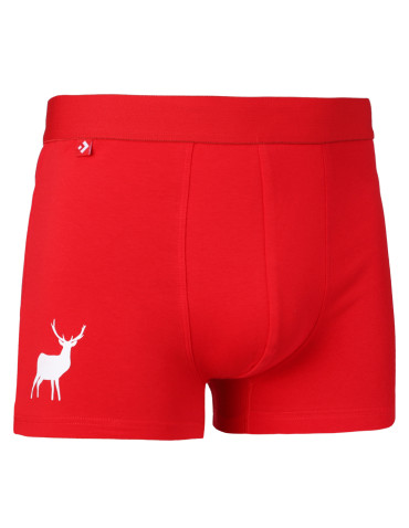 Bokserki dopasowane - Zestaw świąteczny męski bokserki i skarpetki z reniferem CZERWONY - produkt 7