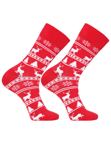 Bokserki dopasowane - Zestaw świąteczny męski bokserki i skarpetki z reniferem CZERWONY - produkt 5
