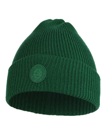 Czapki - Czapka damska zimowa beanie w prążek ZIELONY - produkt 1