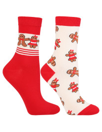 Skarpetki damskie długie świąteczne z piernikami 2-pak