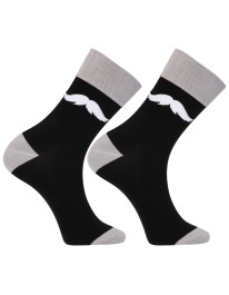 Skarpety męskie długie niebieski listopad z wąsami