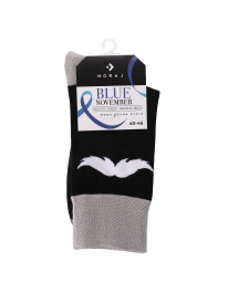 Skarpety męskie długie niebieski listopad z wąsami  - produkt 2