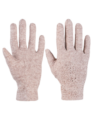 Rękawiczki - Rękawiczki damskie wełniane BEŻOWY - produkt 1