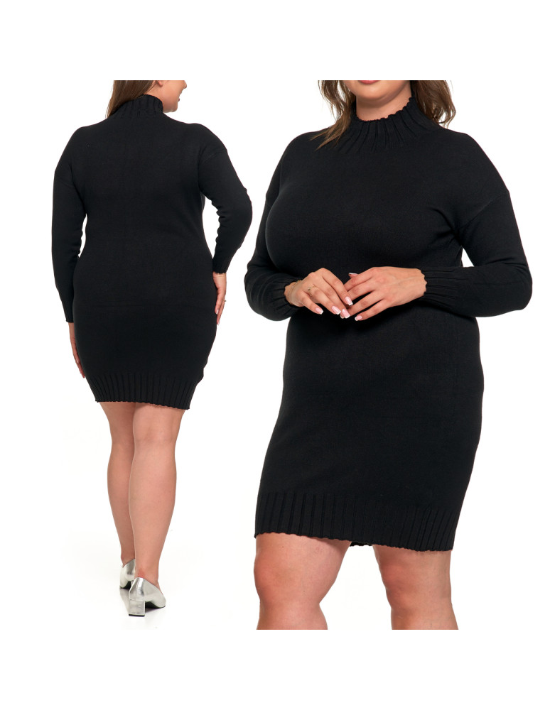 SUKIENKI - Sukienka damska swetrowa z golfem CZARNY  - produkt moraj.pl 9