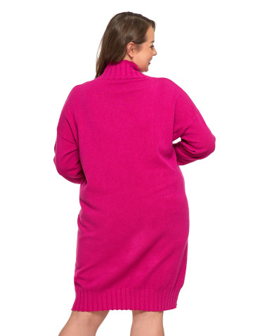 SUKIENKI - Sukienka damska swetrowa z golfem FUKSJA - produkt 7
