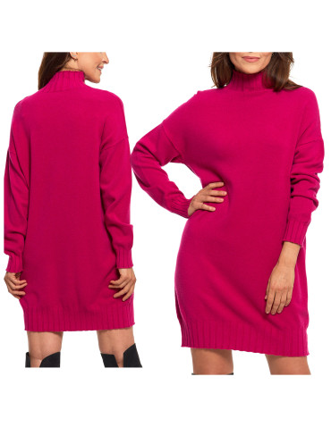 SUKIENKI - Sukienka damska swetrowa z golfem FUKSJA - produkt 10