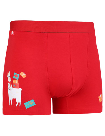 Kategorie produktów - Świąteczne bokserki męskie z lamą i prezentami CZERWONY - produkt 2