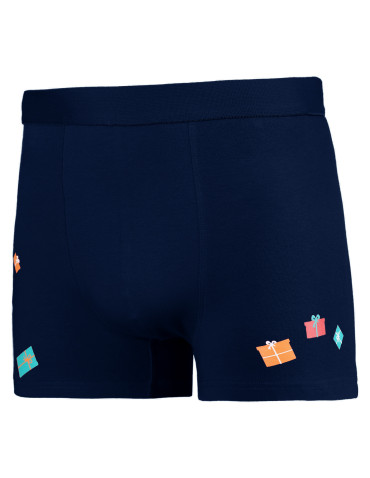 Kategorie produktów - Świąteczne bokserki męskie z lamą i prezentami GRANATOWY - produkt 4