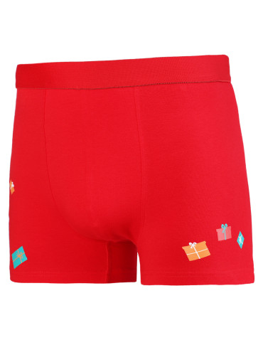 Kategorie produktów - Świąteczne bokserki męskie z lamą i prezentami CZERWONY - produkt 3