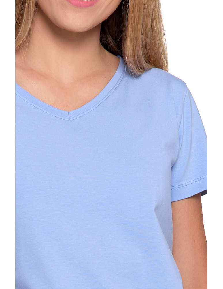 Piżamy - Piżama damska z krótkim rękawem i wzorzystymi spodniami NIEBIESKI  - produkt moraj.pl 3