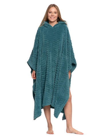 Kocobluzy - Kocobluza damska z kapturem poncho ZIELONY - produkt 1