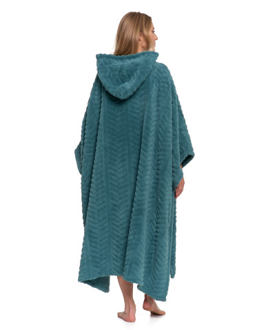 Kocobluzy - Kocobluza damska z kapturem poncho ZIELONY - produkt 2