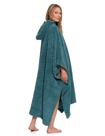 Kocobluzy - Kocobluza damska z kapturem poncho ZIELONY - produkt 6