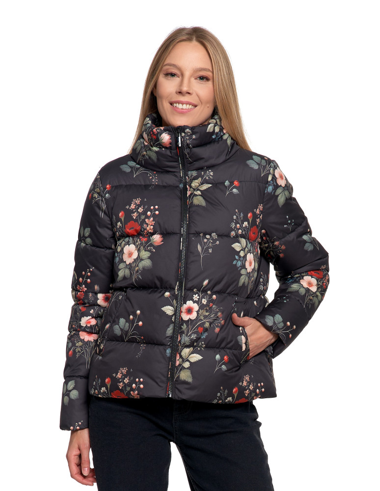 Odzież wierzchnia - Damska kurtka pikowana krótka z wysoką stójką WZÓR  - produkt moraj.pl 2