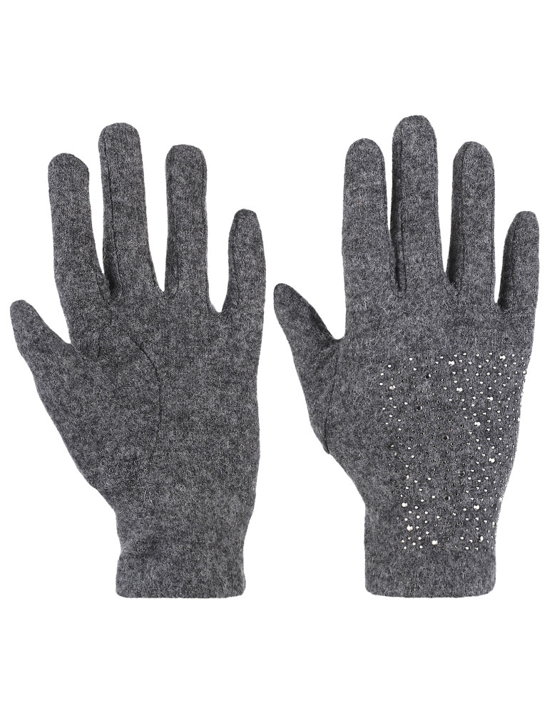 Rękawiczki damskie wełniane SZARY