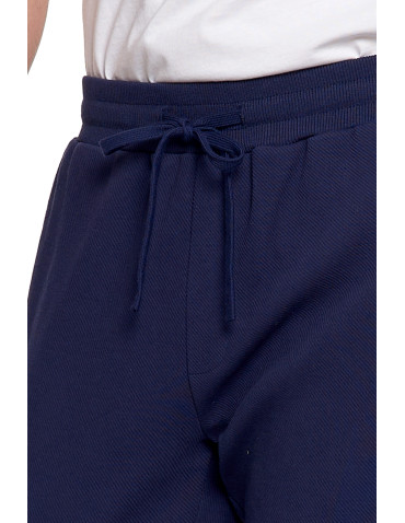 Spodnie - Spodnie męskie dresowe z kieszeniami i ściągaczem w pasie GRANATOWY - produkt 5