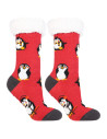 Ciepłe skarpety damskie bambosze CZERWONY