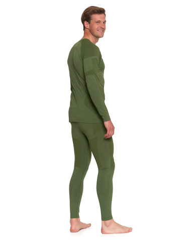 Bielizna termoaktywna - Męska bielizna termoaktywna bluzka z długim rękawem ZIELONY - produkt 7