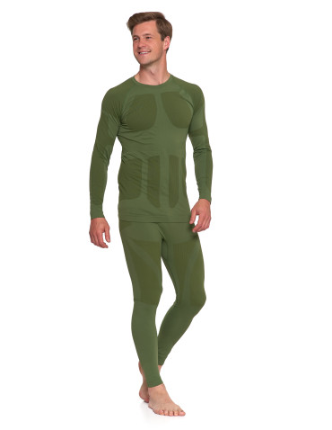 Bielizna termoaktywna - Męska bielizna termoaktywna bluzka z długim rękawem ZIELONY - produkt 9