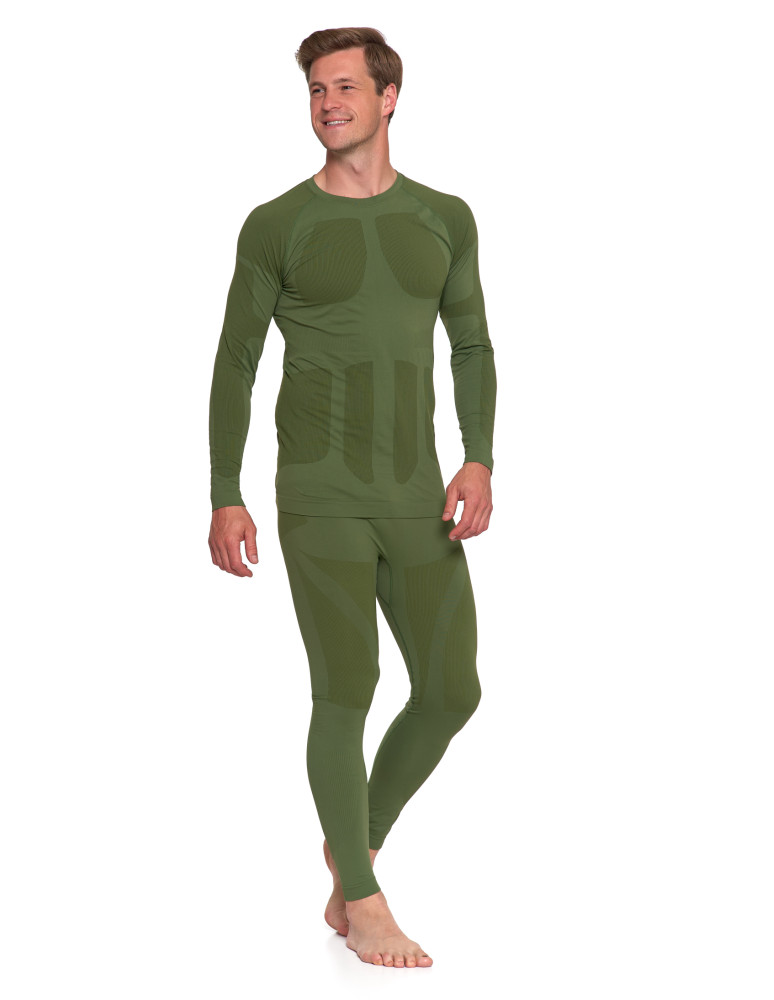 Bielizna termoaktywna - Męska bielizna termoaktywna bluzka z długim rękawem ZIELONY - produkt moraj.pl 9
