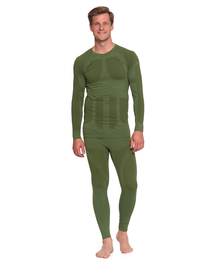 Bielizna termoaktywna - Męska bielizna termoaktywna bluzka z długim rękawem ZIELONY - produkt moraj.pl 10