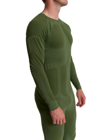 Bielizna termoaktywna - Męska bielizna termoaktywna bluzka z długim rękawem ZIELONY - produkt 4