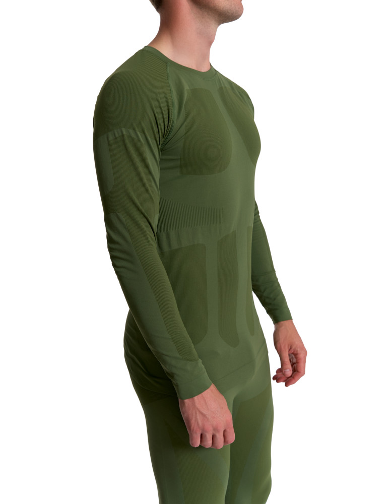 Bielizna termoaktywna - Męska bielizna termoaktywna bluzka z długim rękawem ZIELONY - produkt moraj.pl 4