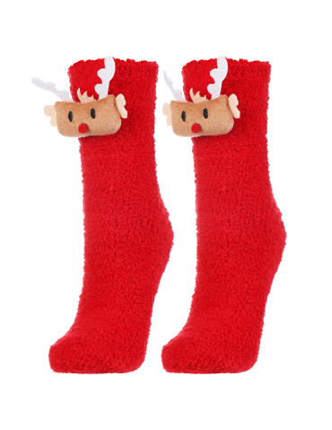 Damskie skarpety świąteczne z reniferem 3D  - produkt 2