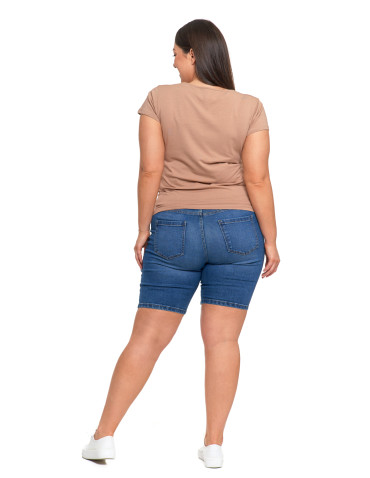 Koszulki i topy - T-shirt damski z okrągłym dekoltem plus size MOKKA - produkt 95