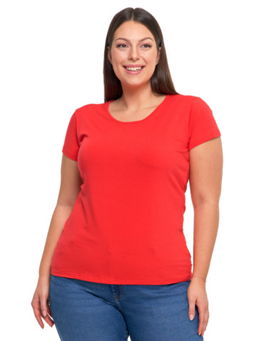 Koszulki i topy - T-shirt damski z okrągłym dekoltem plus size MOKKA - produkt 19
