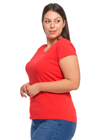Koszulki i topy - T-shirt damski z okrągłym dekoltem plus size MOKKA - produkt 54
