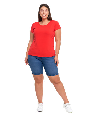 Koszulki i topy - T-shirt damski z okrągłym dekoltem plus size MOKKA - produkt 65
