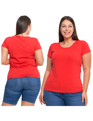 Koszulki i topy - T-shirt damski z okrągłym dekoltem plus size MOKKA - produkt 2