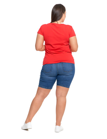 Koszulki i topy - T-shirt damski z okrągłym dekoltem plus size MOKKA - produkt 87